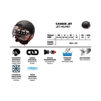Matte Graphite Grey JET Helmet (sizes XS to XXL) - vue 4