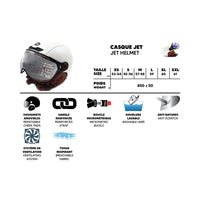Glossy white JET helmet (sizes XS to XXL) - vue 4