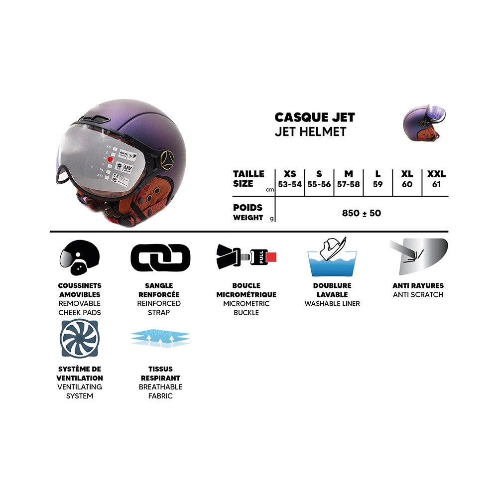 Chameleon matte blue JET helmet (sizes XS to XXL) - vue 4