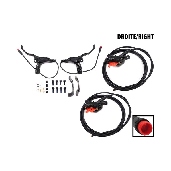 Kit Freins Hydrauliques 4 Pistons Connecteur Etanche (2 Etriers Droit) - Generic - Vélo Shop Obernai