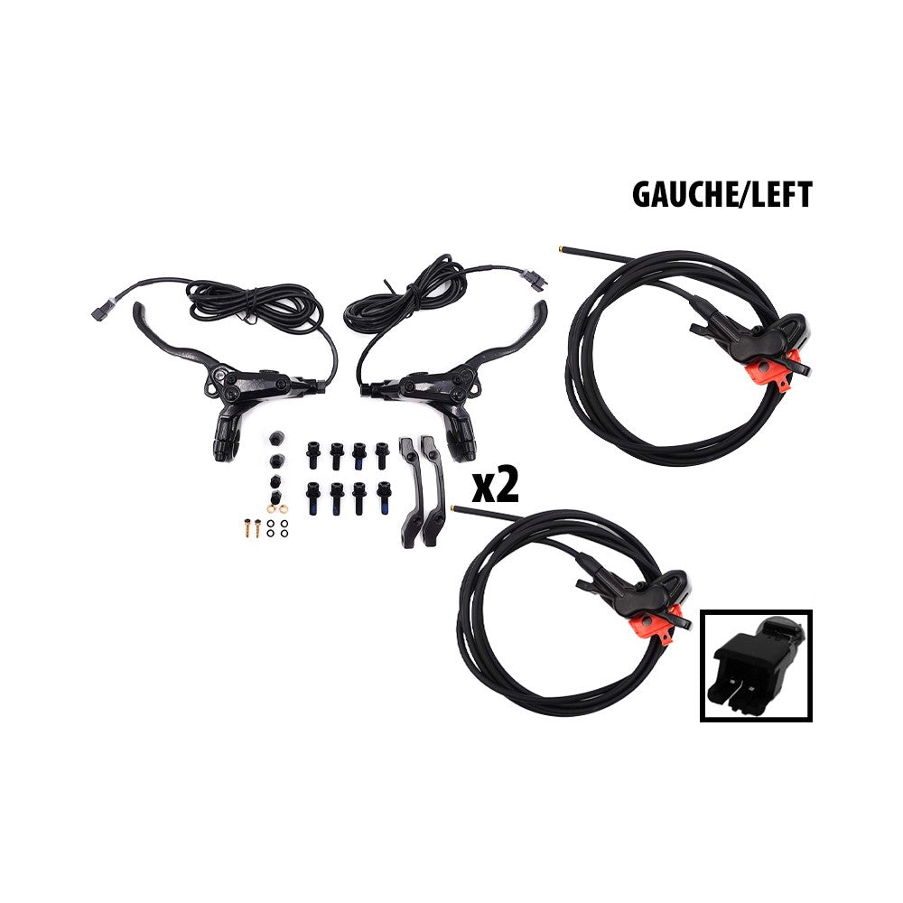Kit freins hydrauliques 4 pistons connecteur SM (2 etriers AV droite / AR gauche)