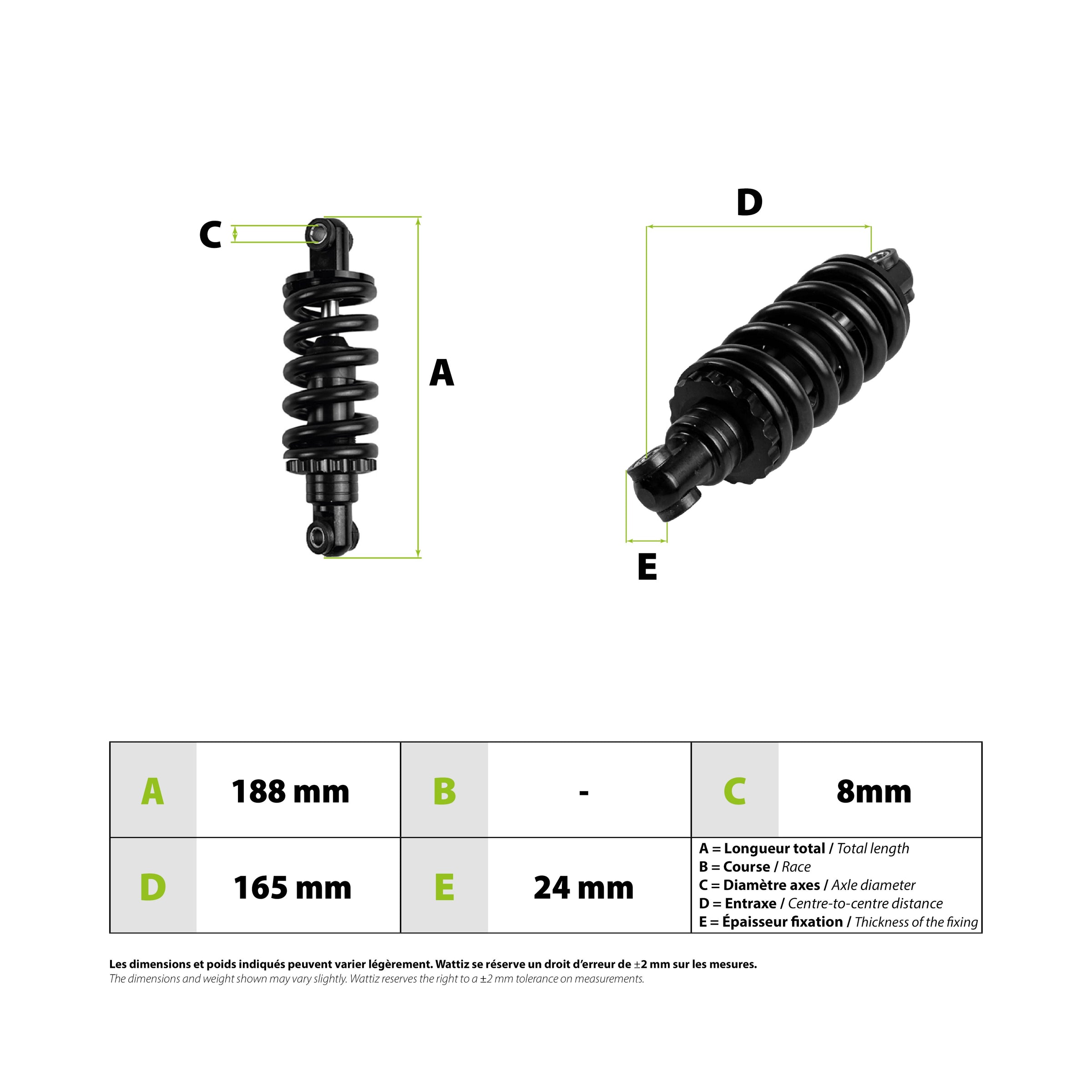 Rear shock absorber Vsett 10+ - vue 3