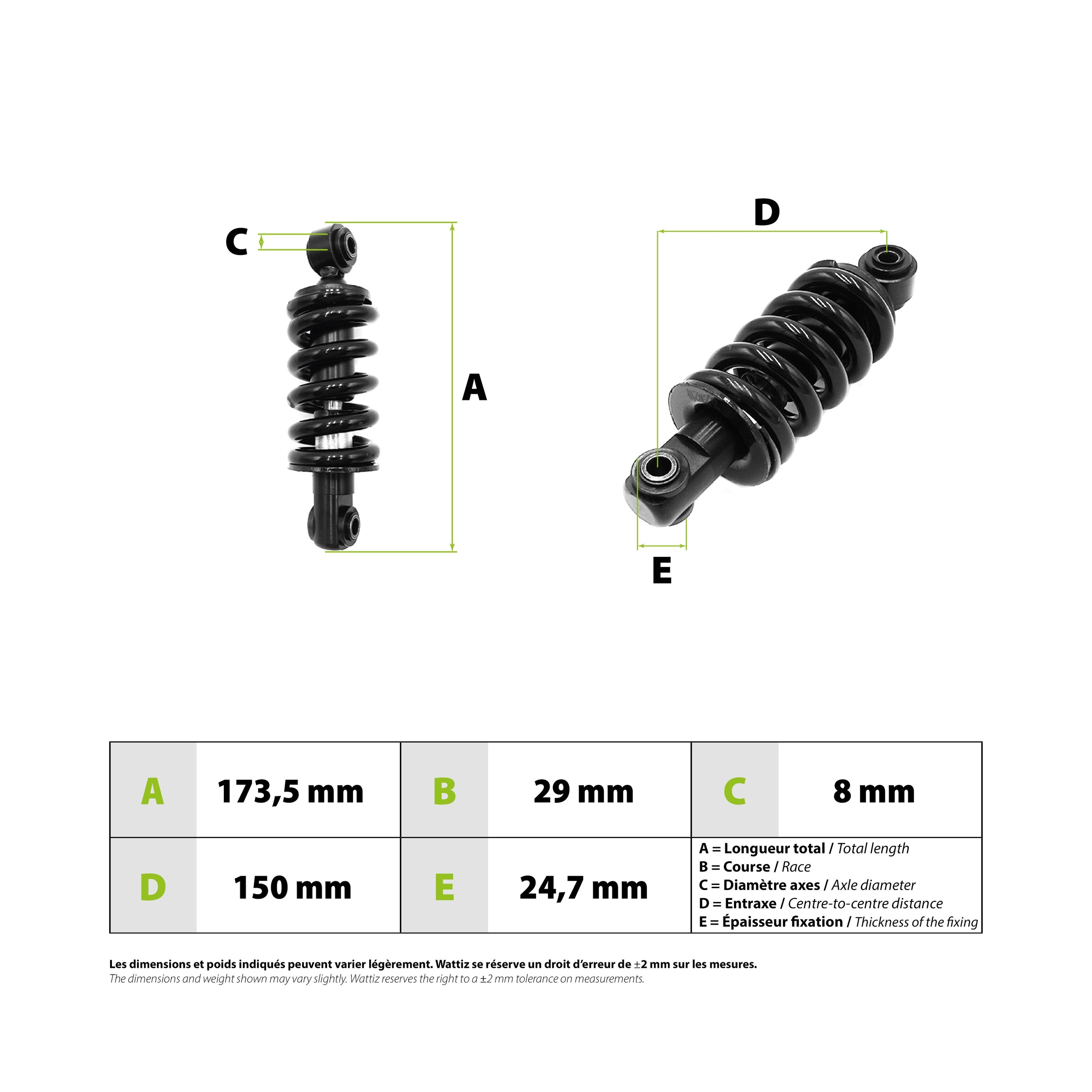 Rear shock absorber Ninebot Segway ZT3 Pro - vue 3