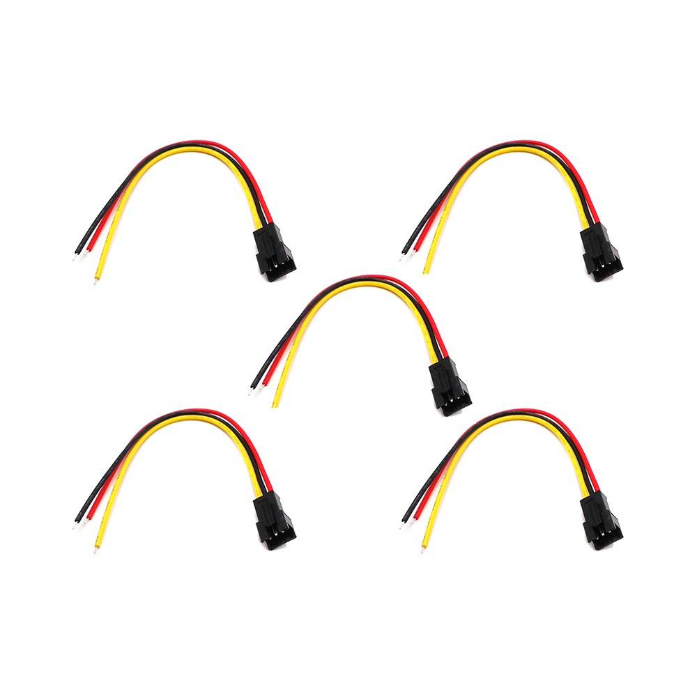 Prise JST 3 pin avec câble mâle x5 - vue 2