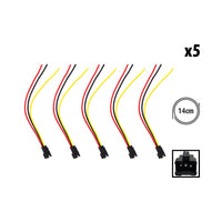 Prise JST 3 pin avec câble mâle x5 - vue 1