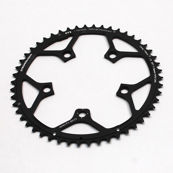 Plateau Route 5 branches Ø 110 Stronglight Ultra Torque 50 dents Extérieur Campagnolo Noir Ct2 Stronglight Record Carbon
