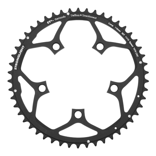 Plateau Route 5 branches Ø 110 Stronglight Ct2 50 dents Extérieur Noir Type Shimano 10-11V.