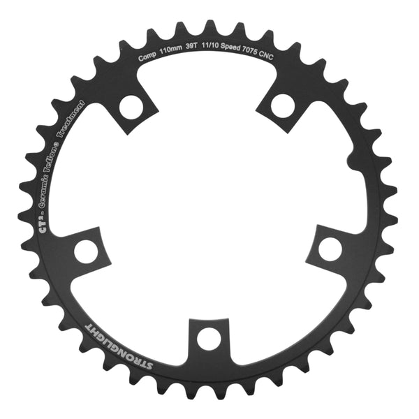 Plateau Route 5 branches Ø 110 Stronglight Ct2 39 dents Intérieur Noir Type Shimano 10-11V.