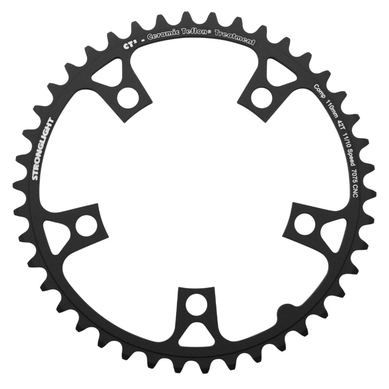 Plateau Route 5 branches Ø 110 Stronglight Ct2 42 dents Intérieur Noir Type Shimano 10-11V.