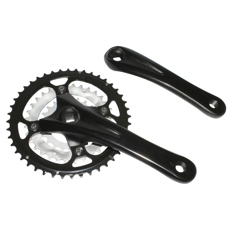 Pédalier VTT P2R 9V. Alu Noir 170 mm 44-32-22 (Boîtier 110 mm) Plateaux Demontables