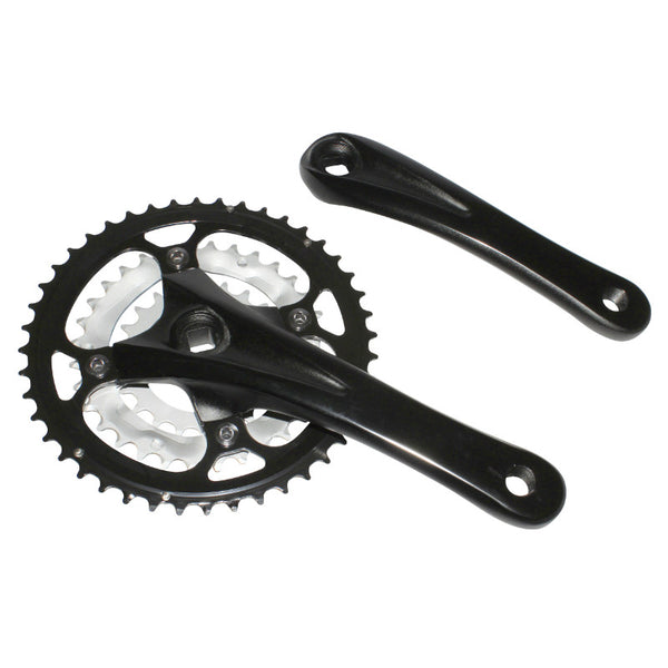 Pédalier VTT P2R 9V. Alu Noir 170 mm 44-32-22 (Boîtier 110 mm) Plateaux Demontables