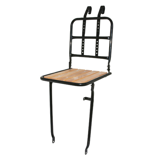 Porte Bagage Vélo Avant A Tringles P2R 16 mm Alu Noir Réglable 28"-26" Avec Plancher Bois Fixation Cintre + Oeillets De 