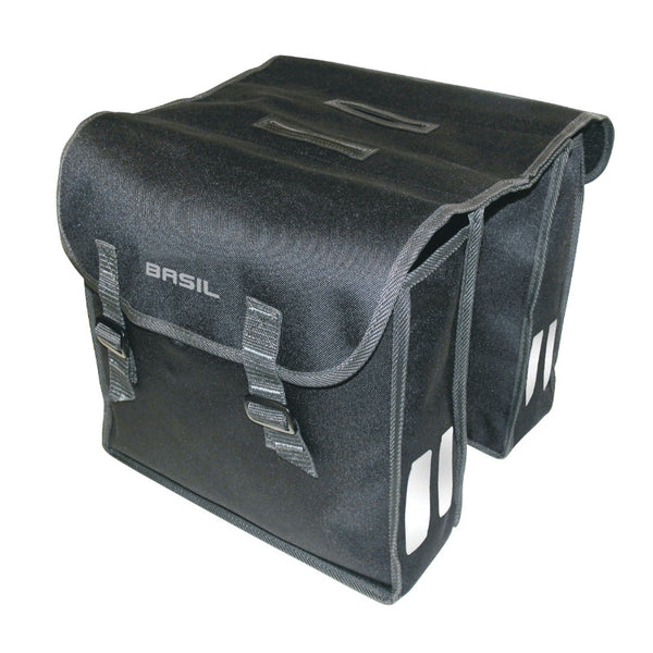 Sacoche Arrière Vélo Double Basil Mara L 26L Noir (35X10X33 cm)