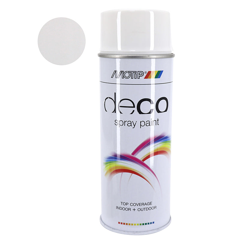 Bombe De Peinture Motip Deco Glycero Brillant Blanc Pur Aerosol 400Ml (01600)