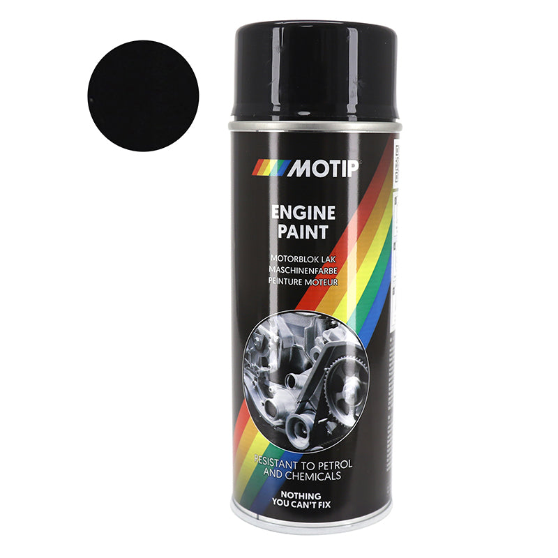 Bombe De Peinture Motip Pro Haute Temperature Moteur Noir Brillant Aerosol 400Ml (04092)