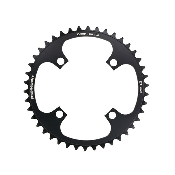 Plateau VAE-E-Bike 4 branches Ø 104 Pour Bosch Stronglight 42 dents Mono Noir Alu 7075 (Pour Systeme 1Ere Et 3Ème Genera
