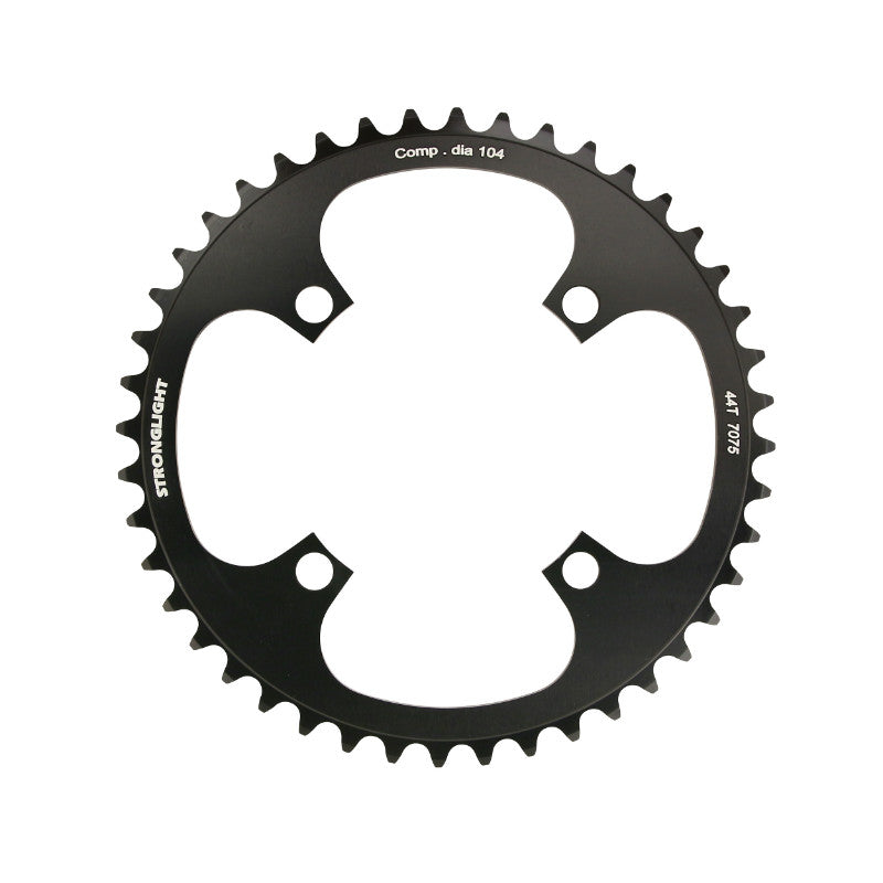 Plateau VAE-E-Bike 4 branches Ø 104 Pour Bosch Stronglight 44 dents Mono Noir Alu 7075 (Pour Systeme 1Ere Et 3Ème Genera