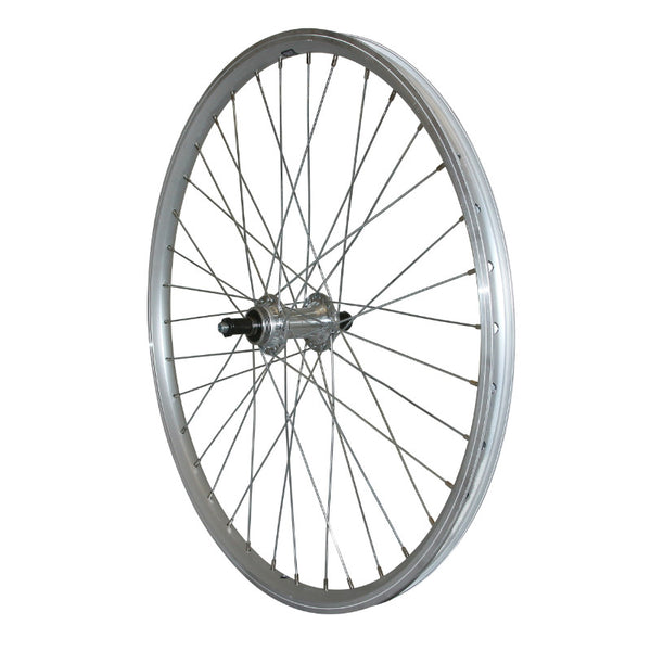 Roue VTT Patin Blocage 24" Er10 Arrière Argent Moyeu Alu Roue Libre 7-6V Jante 19C