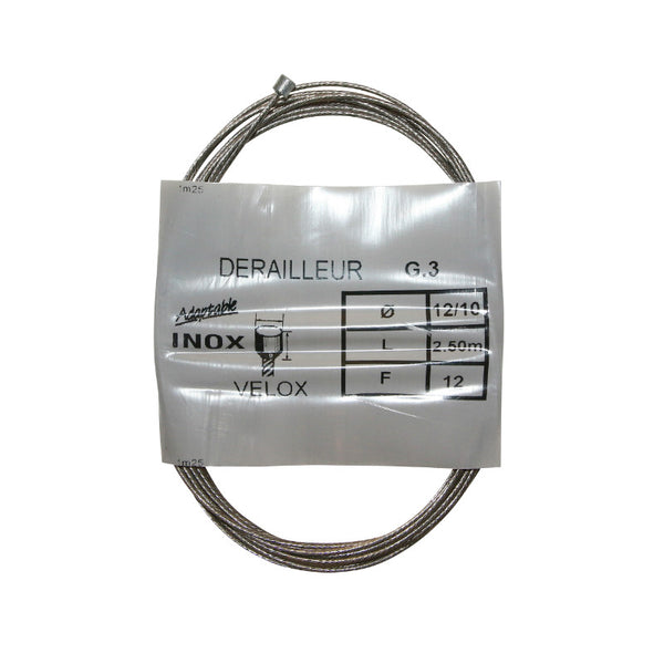 Câble De Dérailleur Velox INOX Pour Shimano 2,50M (Boite De 25 Câbles) 12-10 12 Fils