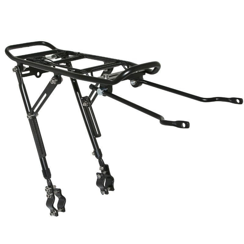 Porte Bagage Vélo Arrière A Tringles P2R Fixation Sur Haubans Alu Noir Réglable 26" A 29'' (Surface Plateforme 39 X 14 c