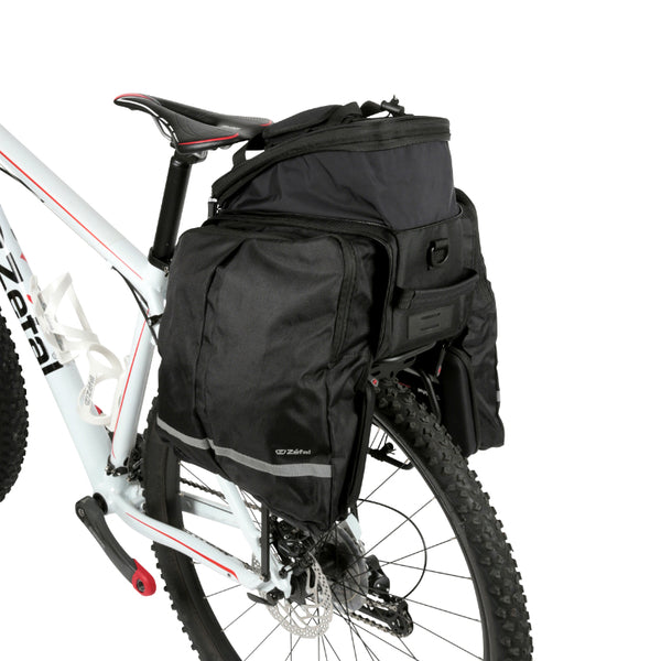 Sacoche Arrière Vélo A Pont Zefal Z Traveler 80 Universel 32L Polyester Waterproof Noir (32X23X21,5 cm)