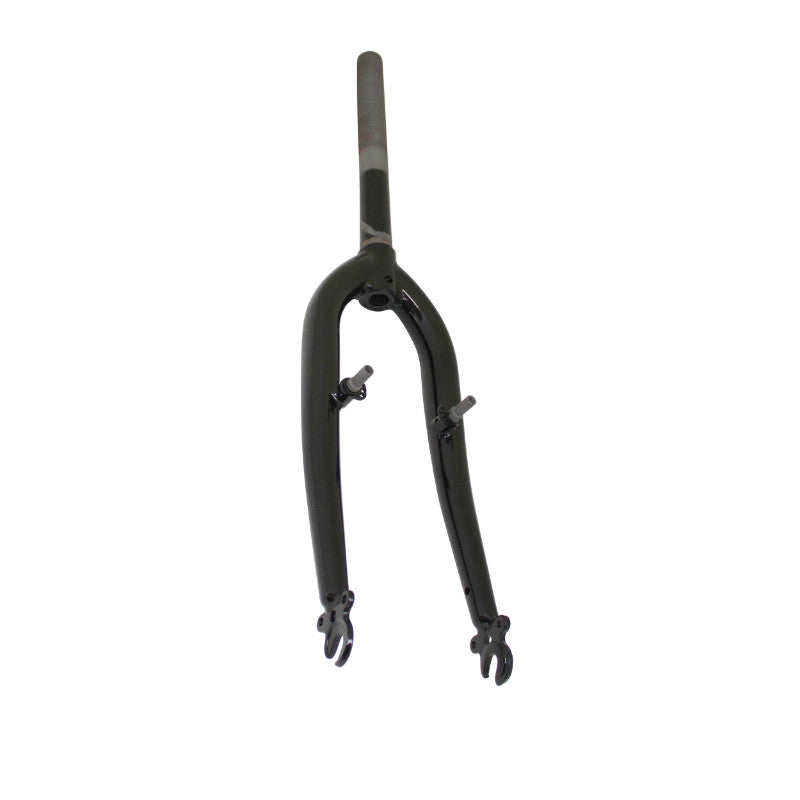Fourche VTT 20 " Rigide Cintree Acier Noir Avec Tasseaux Pivot (200-140 mm) Filete 1"-22,2 Intérieur