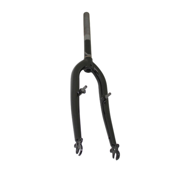 Fourche VTT 20 " Rigide Cintree Acier Noir Avec Tasseaux Pivot (200-140 mm) Filete 1"-22,2 Intérieur