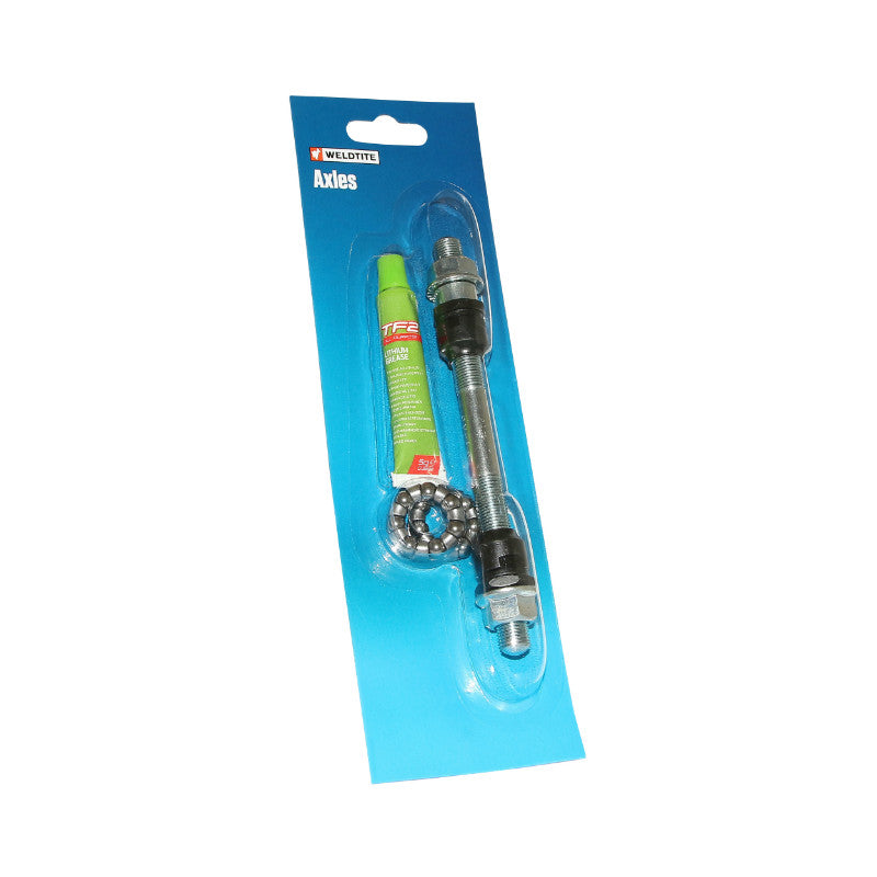 Axe De Roue - Moyeu VTT Avant Plein Chrome Weldtite D 10 X 145 mm Avec Graisse Et Cage A Billes