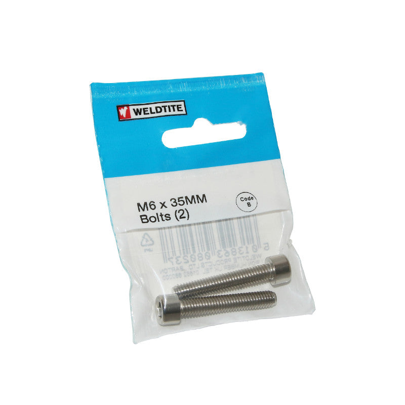 Vis M6 X 35 mm (Paire Sur Carte) -Weldtite-