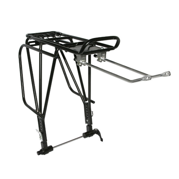Porte Bagage Vélo Arrière A Tringles P2R Alu Noir Réglable 29"-28"-27.5"-26" Fixation Sur Moyeu Axe Creux Et Compatible 