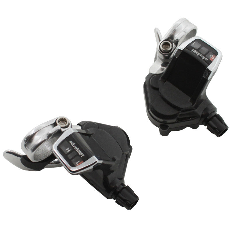 Manette Route P2R Pour Cintre Plat 10V. Push-Pull Compatible Shimano Triple (Paire)