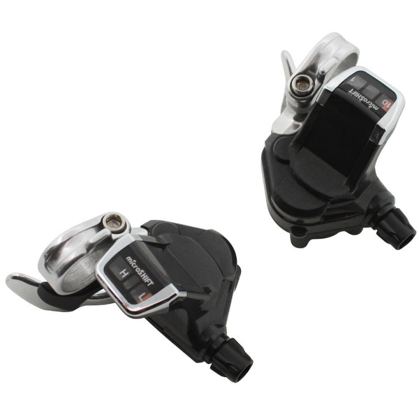 Manette Route P2R Pour Cintre Plat 10V. Push-Pull Compatible Shimano Triple (Paire)