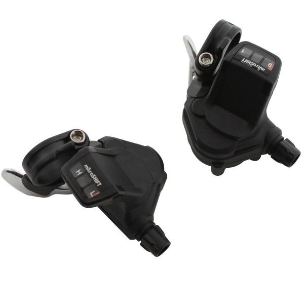 Manette Route P2R Pour Cintre Plat 9V. Push-Pull Compatible Shimano Double-Triple (Paire)