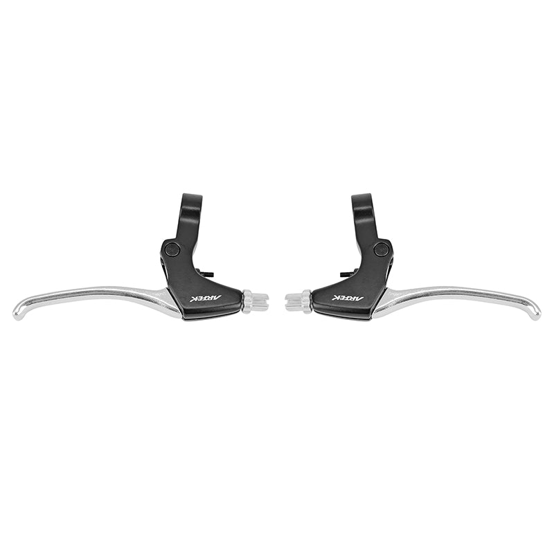 Levier De Frein VTT-VTC V-Brake 4 Doigts Newton Alu Argent-Noir (Paire Sur Carte)