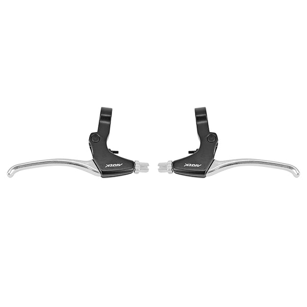 Levier De Frein VTT-VTC V-Brake 4 Doigts Newton Alu Argent-Noir (Paire Sur Carte)