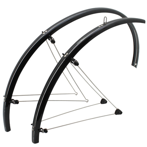 Garde Boue Route Tringles 700 Stronglight 35 mm Noir (Paire) Avec Fixation Classic Tringles INOX