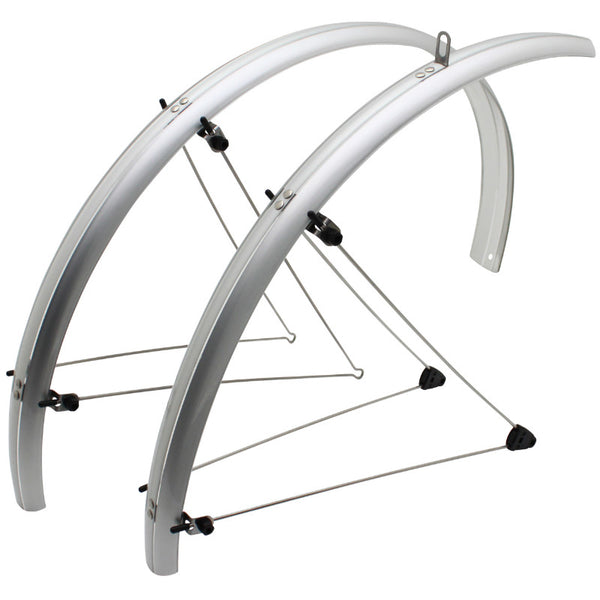 Garde Boue City-VTC Tringles 28'' Stronglight Road 48 mm Argent (Paire) Avec Fixation Classic Tringles INOX