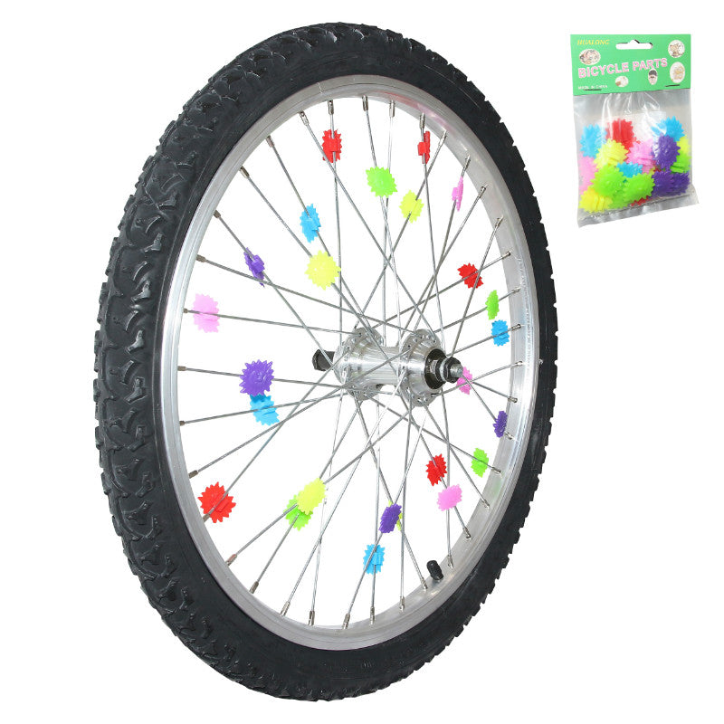 Decoration De Roues Multicolor Fixation Rayon A Clipser (Vendu Au Sachet De 24Pcs)