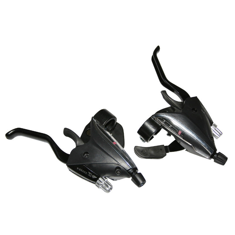 Levier-Manette VTT Patin P2R 3 X 8V. Noir Alu Azera V-Brake Compatible Shimano (Paire)