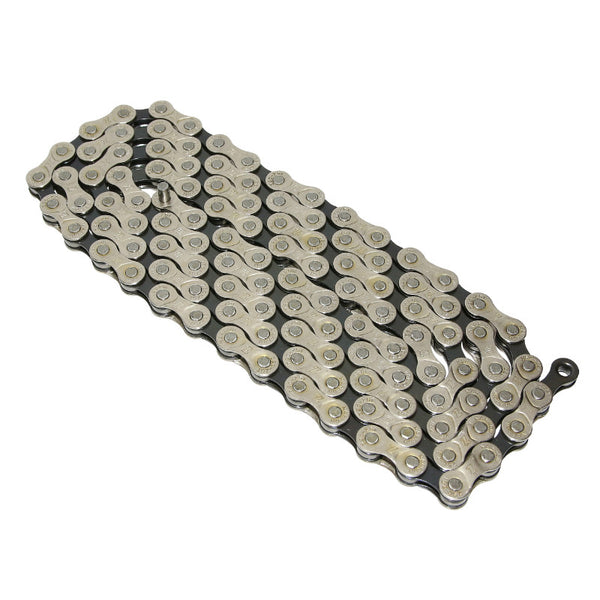 Chaîne Vélo 7-8V. Route-VTT P2R Argent-Noir 116 Maillons Compatible Shimano Et Sram