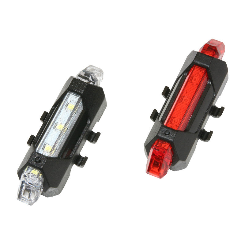 Éclairage Vélo Usb Kit Lens Sur Cintre-Tige De Selle 5 Leds 2 Fonctions Noir (Livre Avec 2 Elastiques Supplementaires Po