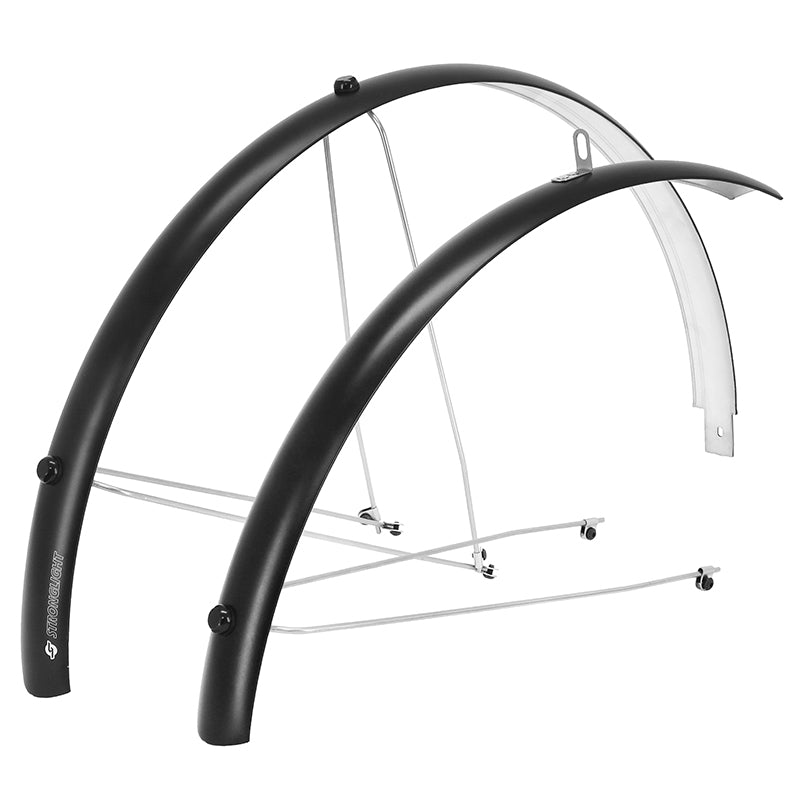Garde Boue City-VTC Tringles 28'' Stronglight Alu R'Light 41 mm Noir Mat (Paire) Avec Fixation Classic Tringles INOX