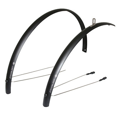 Garde Boue City-VTC Tringles 28'' Stronglight Alu R'Light 48 mm Noir Mat (Paire) Avec Fixation Classic Tringles INOX