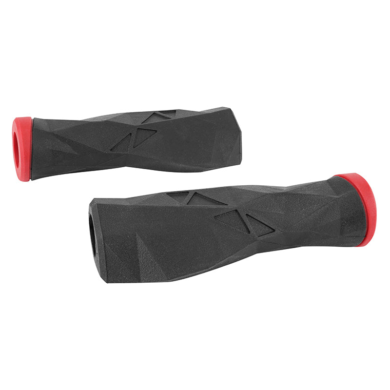 Poignée VTT Newton Probike Ergonomique Noir-Rouge L130 mm (Paire)