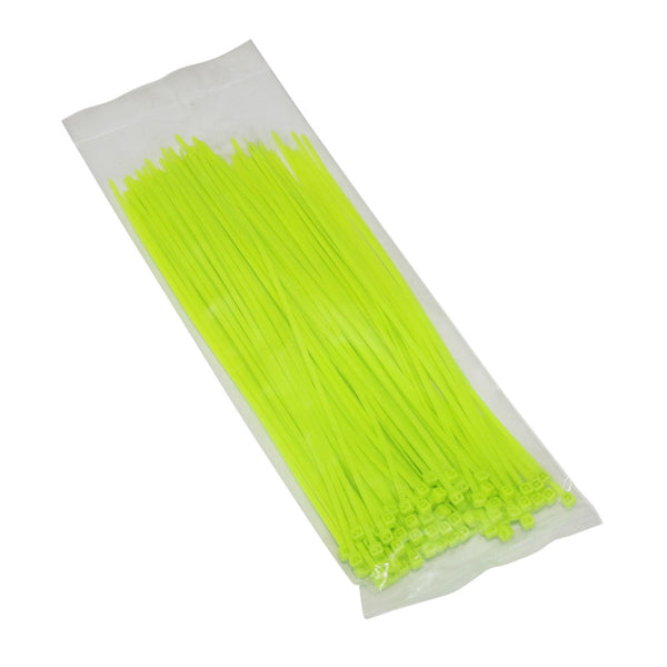 Collier De Serrage Nylon Type Rilsan 2,5X200 mm Vert Fluo (Vendu Par 100) -P2R-