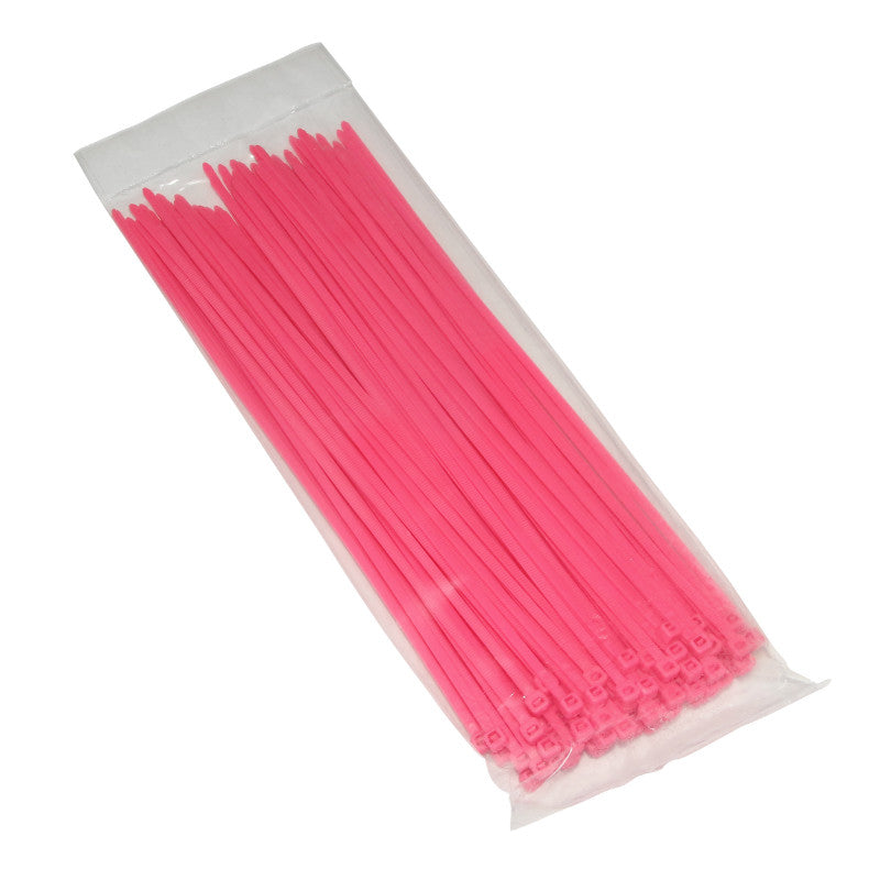 Collier De Serrage Nylon Type Rilsan 3,6X250 mm Rose Fluo (Vendu Par 100) -P2R-