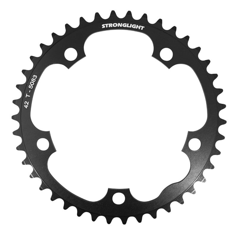 Plateau Route 5 branches Ø 130 Stronglight Dural 42 dents Intérieur Noir Type Shimano 8-9V.