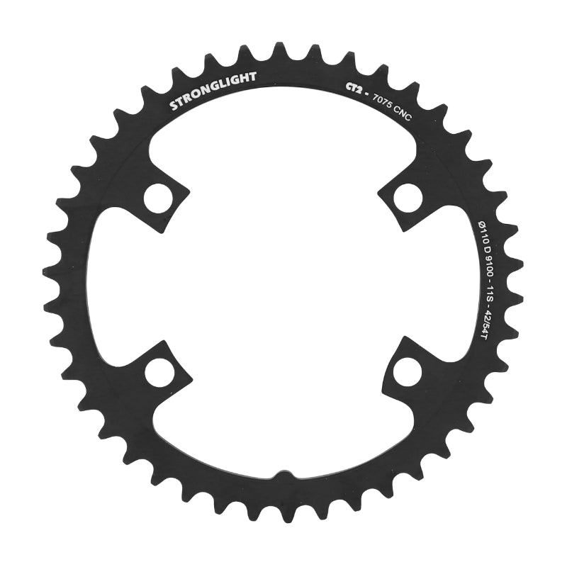 Plateau Route 4 branches Ø 110 Pour Shimano Dura-Ace 9100 Stronglight 42 dents Intérieur Noir Ct2 11V. Pour Extérieur 54