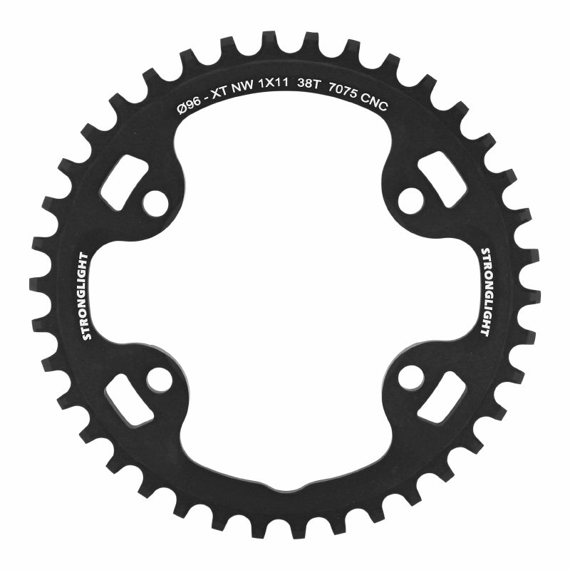 Plateau VTT 4 branches Ø 96 Pour Shimano Xt M8000-Slx M7000 Mono Stronglight 38 dents 11V. Narrow Wide Noir Non Filete