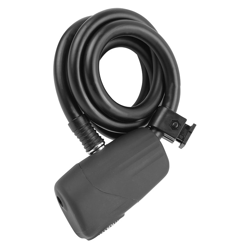 Antivol Vélo Spiral A Clé P2R Diam 12 mm L 1,20M Noir Avec Support Et Alarme
